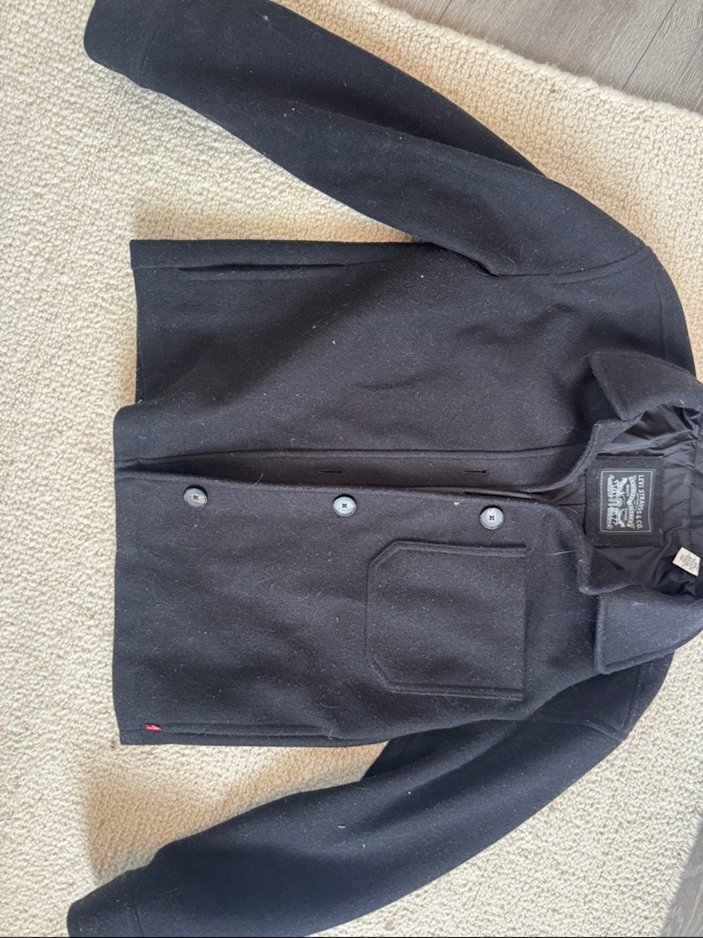 Levi's Black Peacoat with Patch Chest Pocket